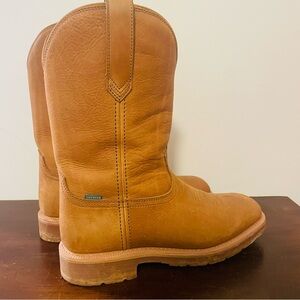 Tecovas Rugged Square Toe Tan Western Boots Mens 10 EE Workwear Rubber Sole